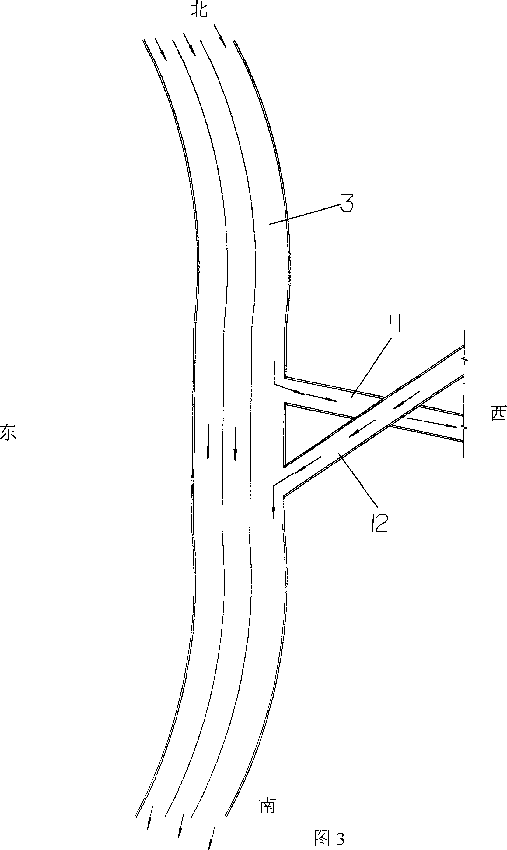 Superposed overpass for cross road