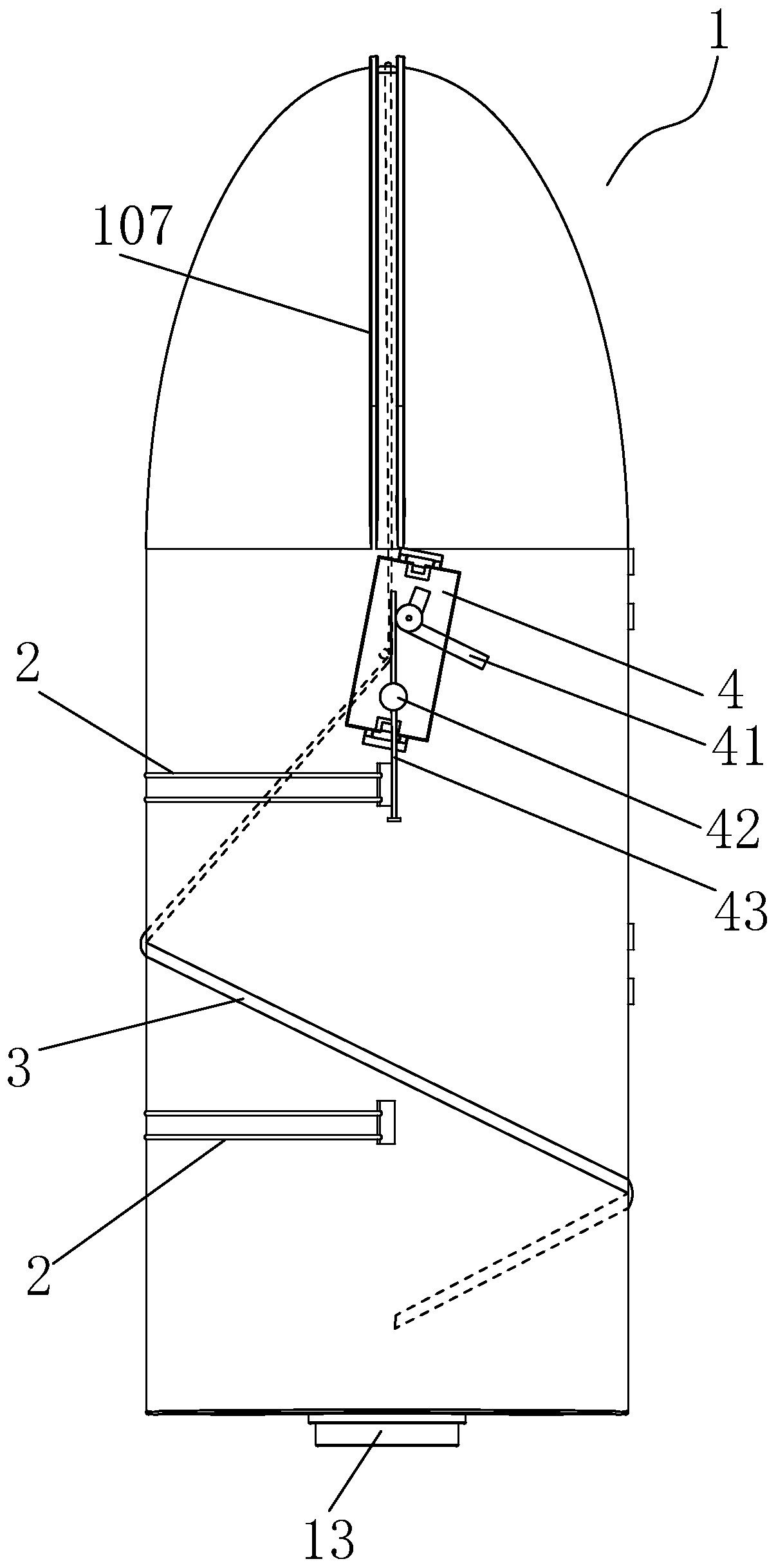 Large-volume split-type water rocket parachute umbrella bin and water rocket