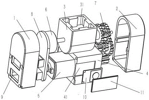 A center-out shaft steering gear unit structure and its control system