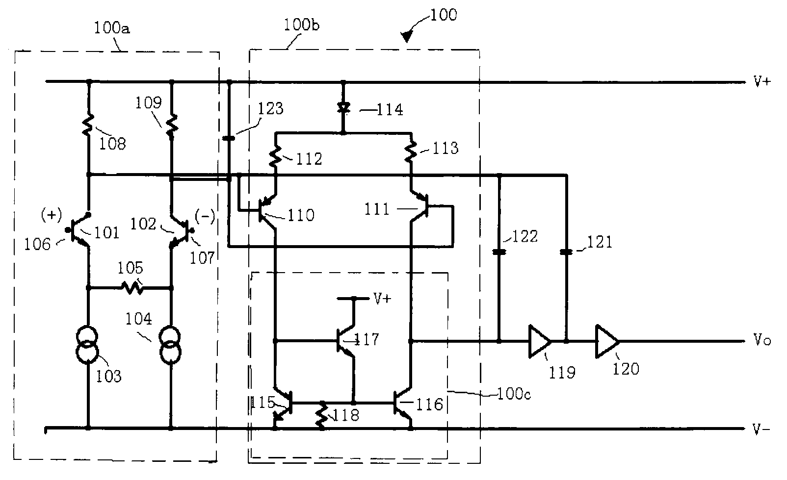 High-gain level switching circuit