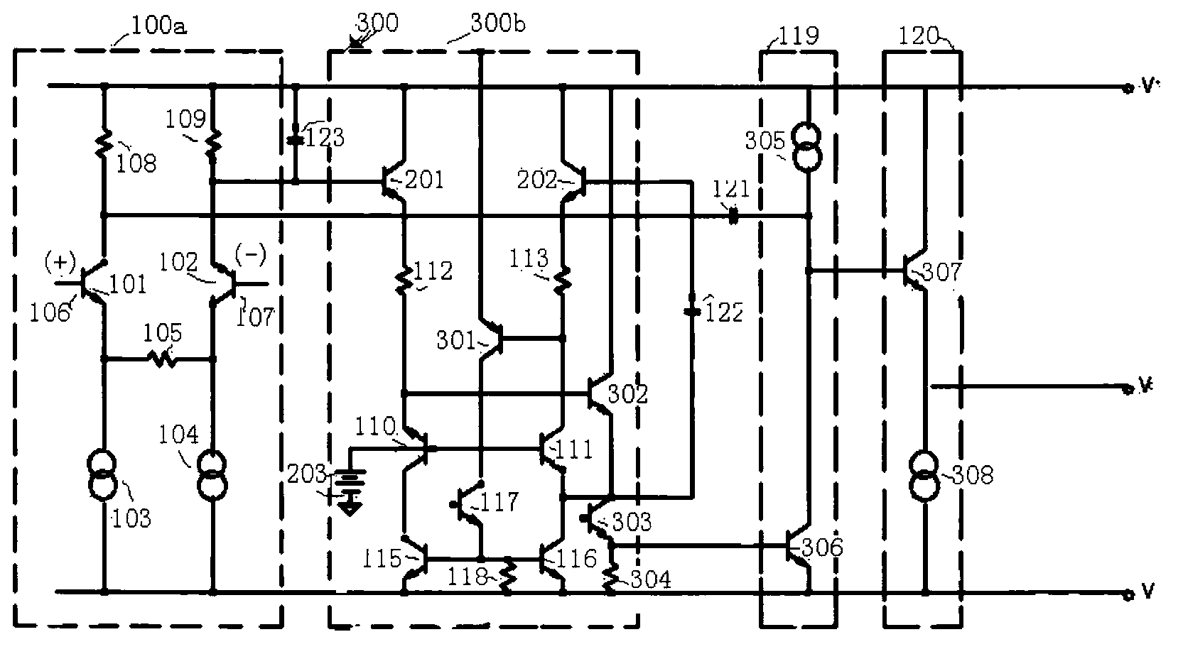High-gain level switching circuit