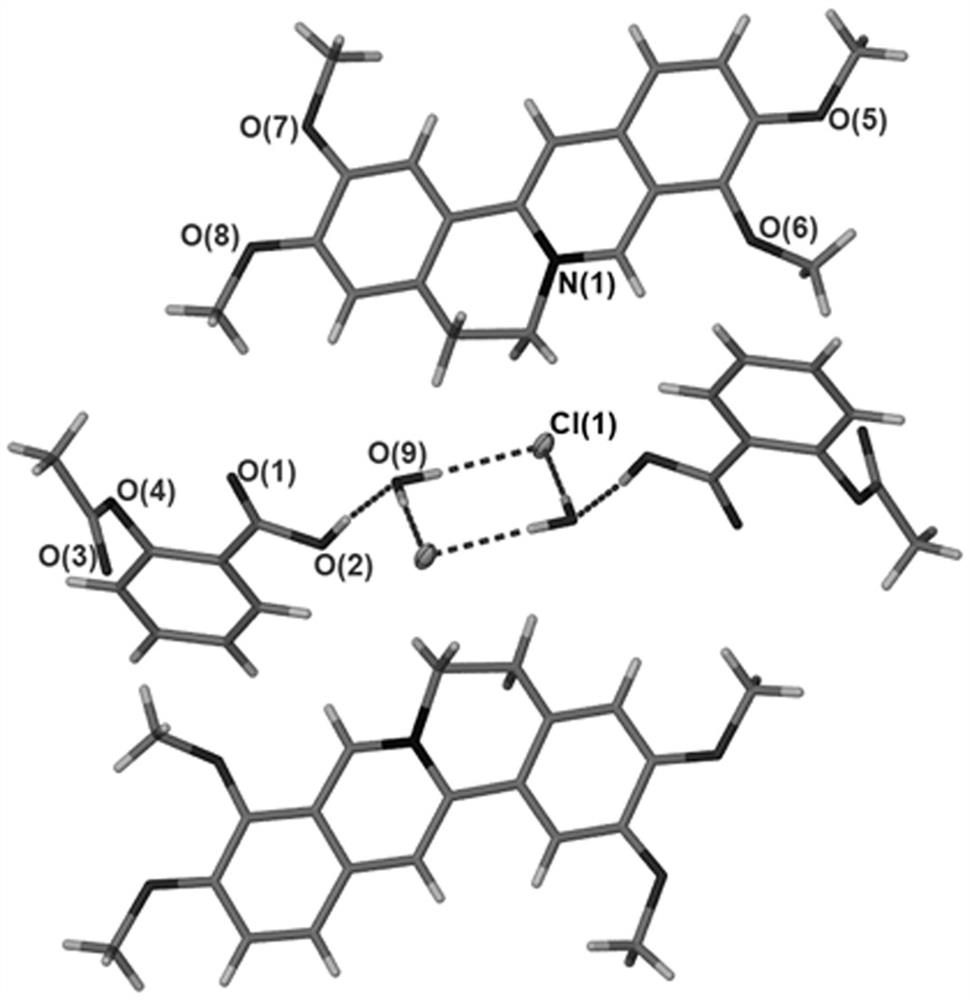 Palmatine hydrochloride-aspirin supramolecular compound