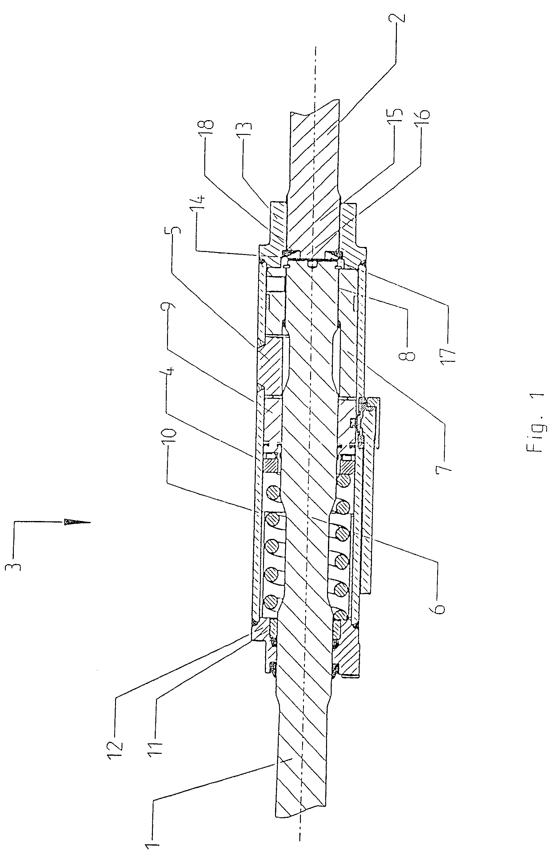 Split stabilizer and process for establishing a toothed connection of the outer rotary part to one of the two stabilizer parts