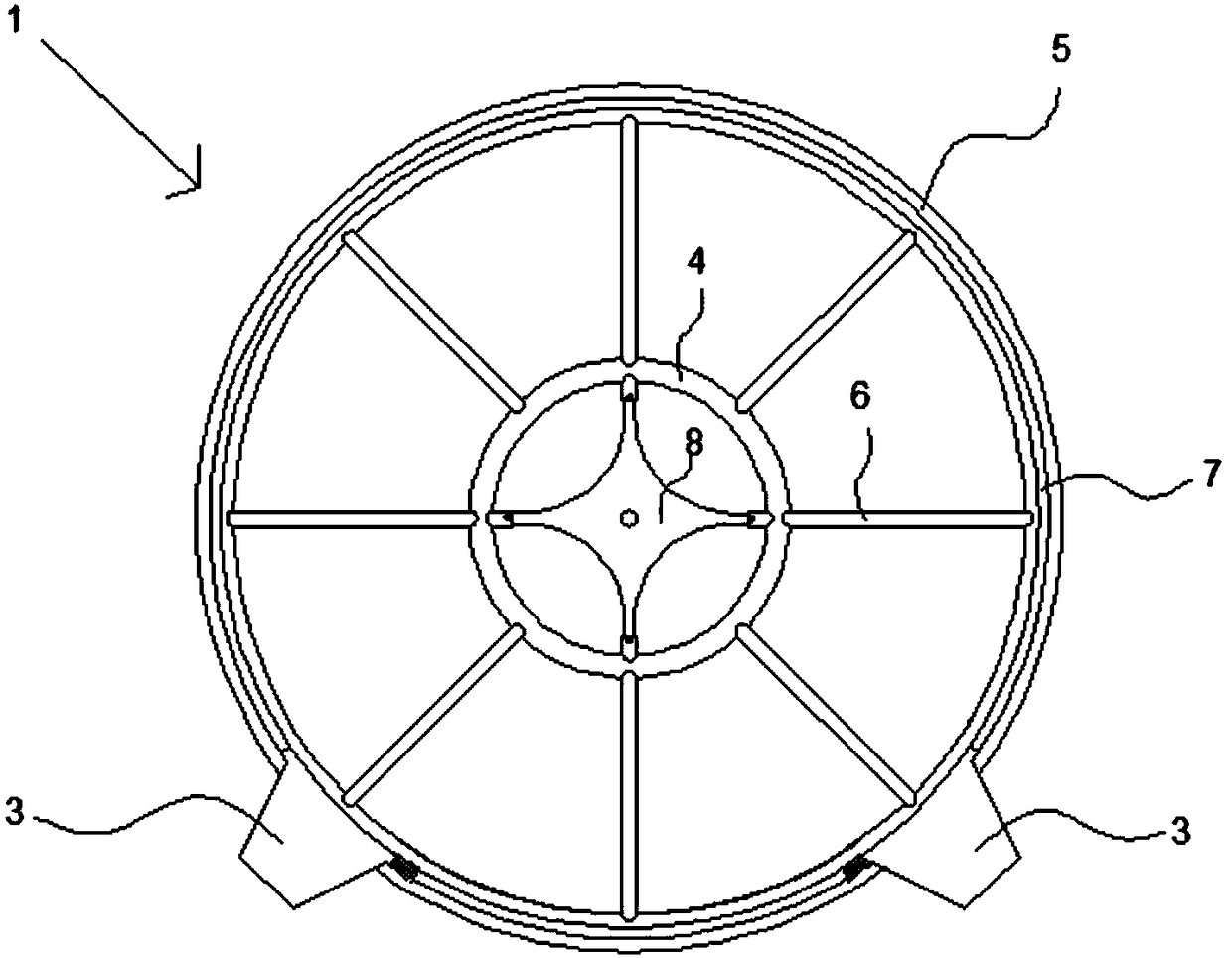 Steel wire rope coiling device