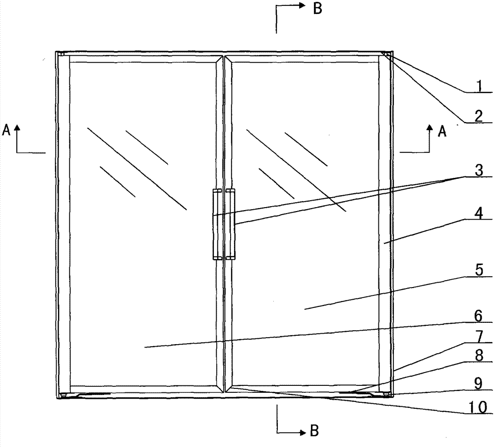 Sealing structure of vertical air cooling cabinet and modification method thereof