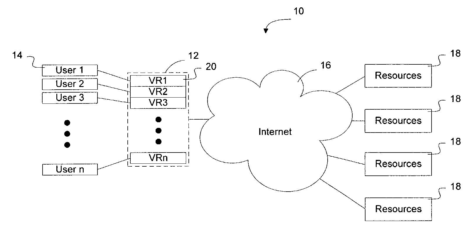 Method and apparatus for sharing stack space between multiple processes in a network device