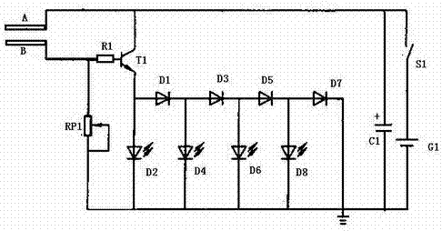 Multi-gear soil humidity measuring circuit