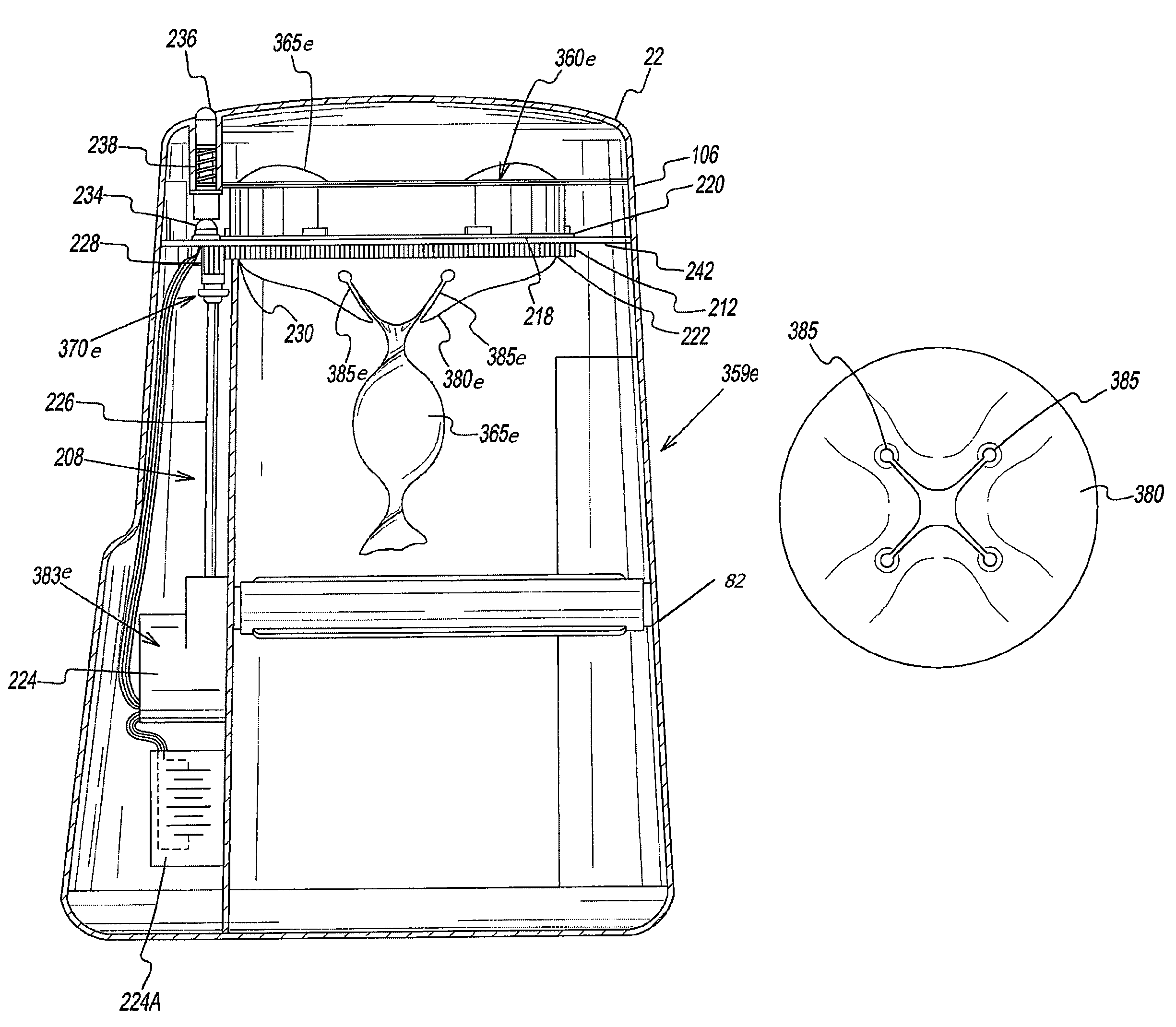 Waste disposal device including a diaphragm for twisting a flexible tubing dispensed from a cartridge
