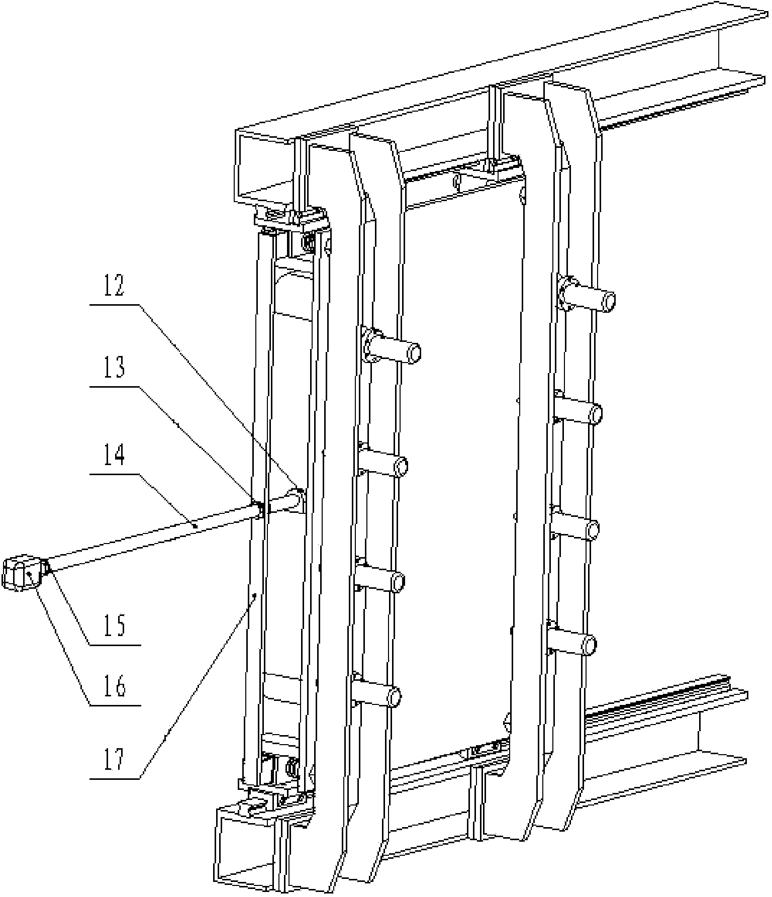 Side door opening/closing mechanism for hypersonic velocity wind tunnel test section