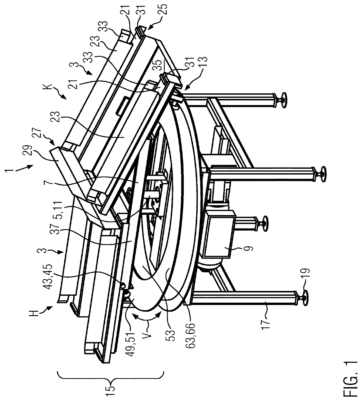 Picking device in the form of a rotary table