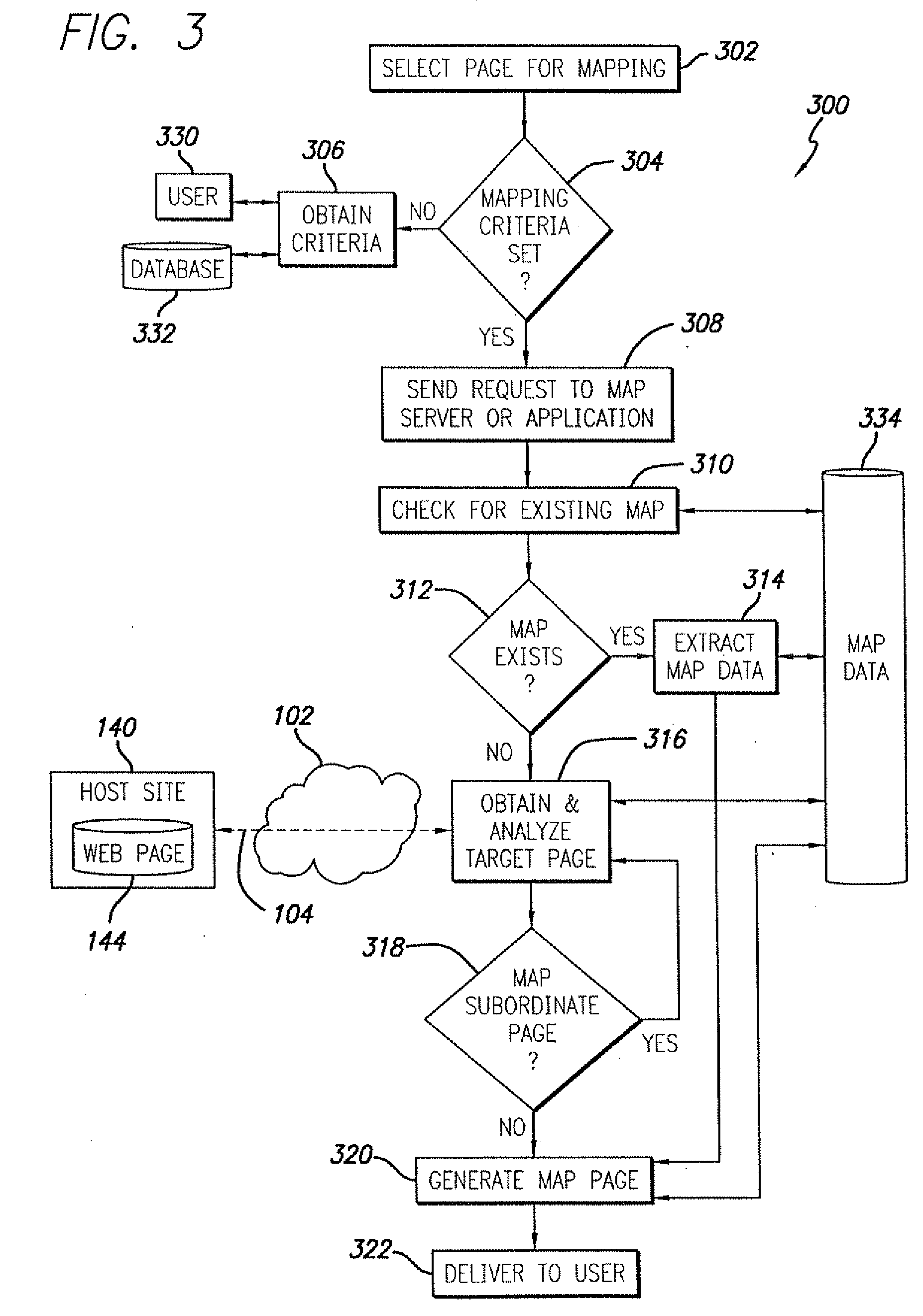 Method and apparatus for mapping a site on a wide area network