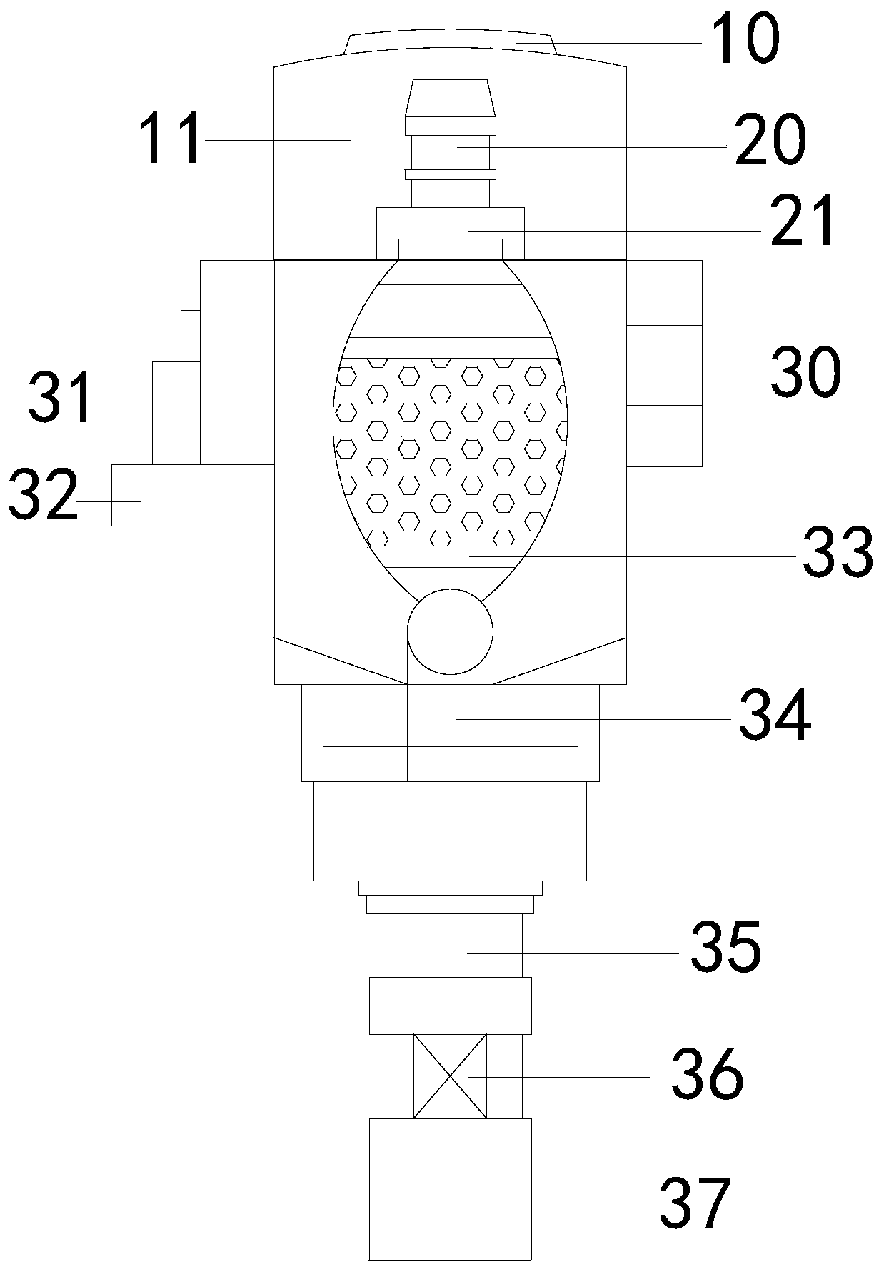 Oil-gas separation device for air compressor