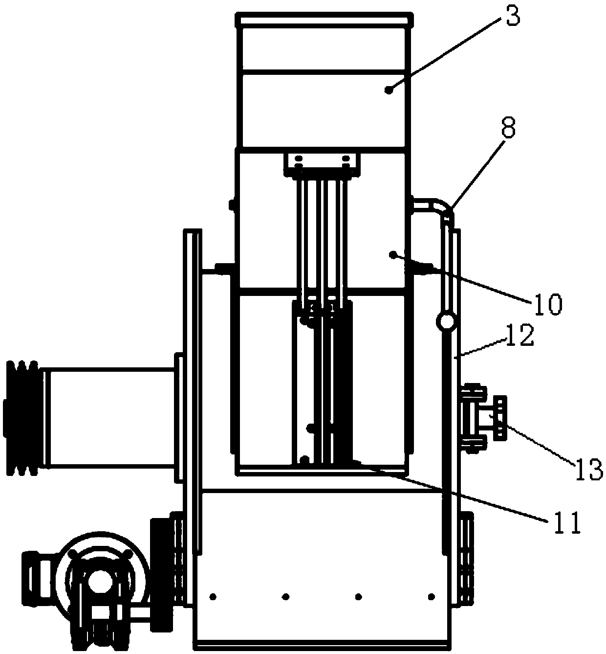 Feeding mechanism for upper-portion hopper