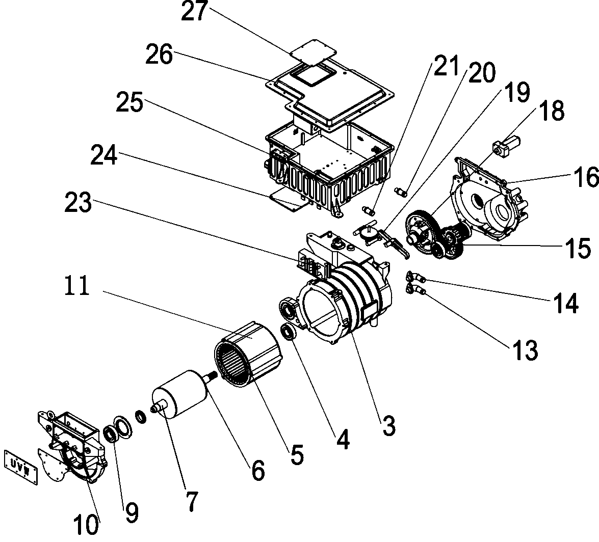 Integrated structure of electronic power control power system for electric vehicle