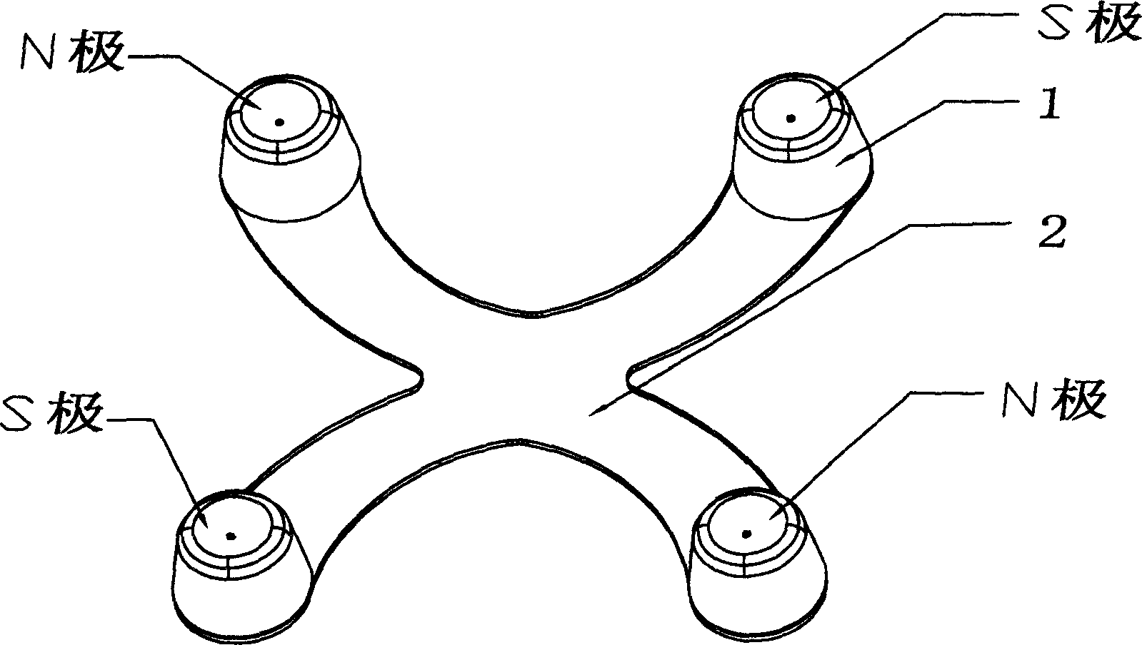 Combined type magnetic body structure