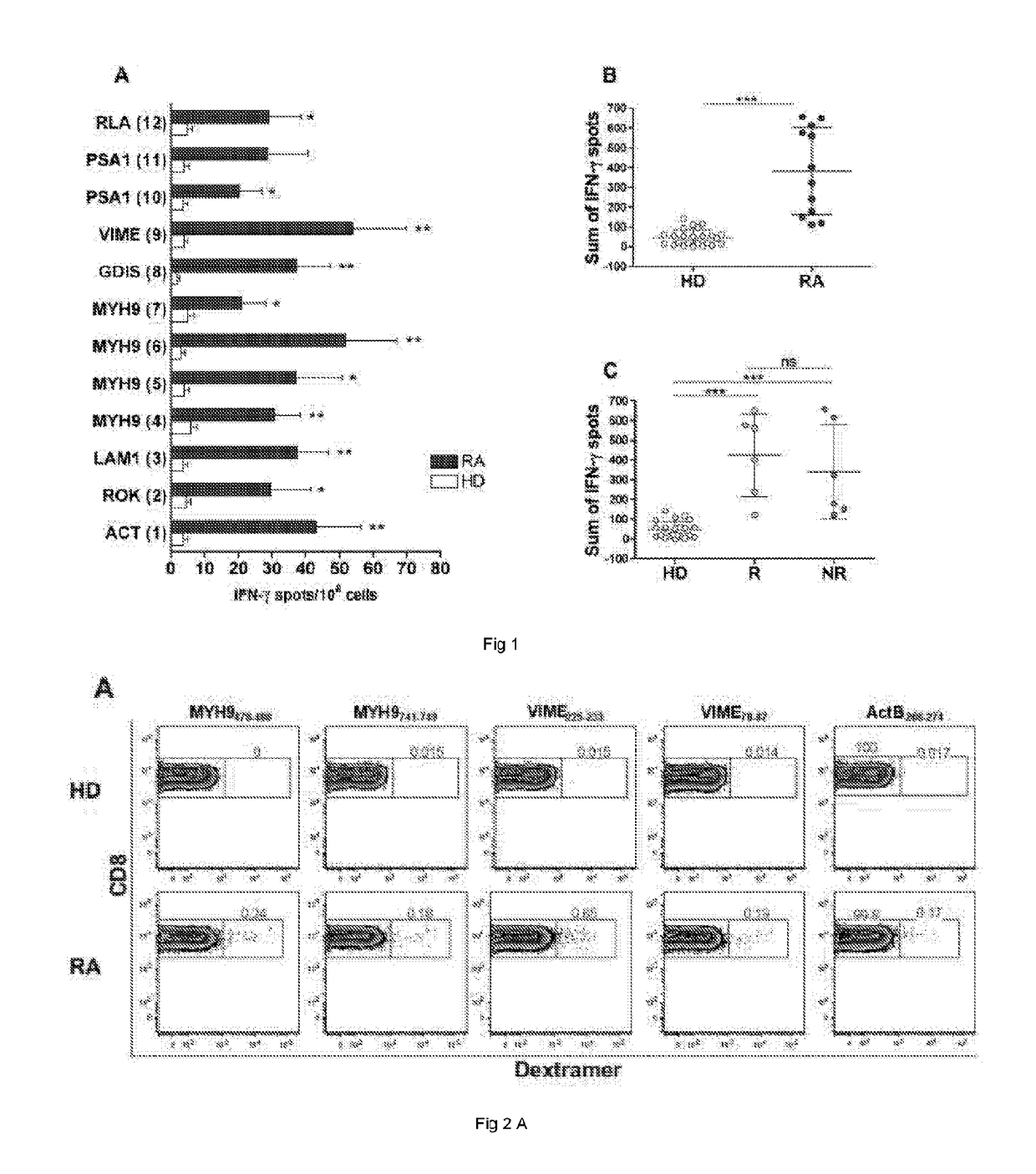 Method and kit for the predictive prognosis of responsiveness to treatments of autoimmune diseases