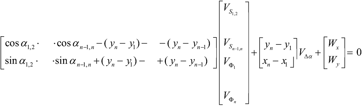 Calculation method for subway surveying and mapping non-orientated traverse