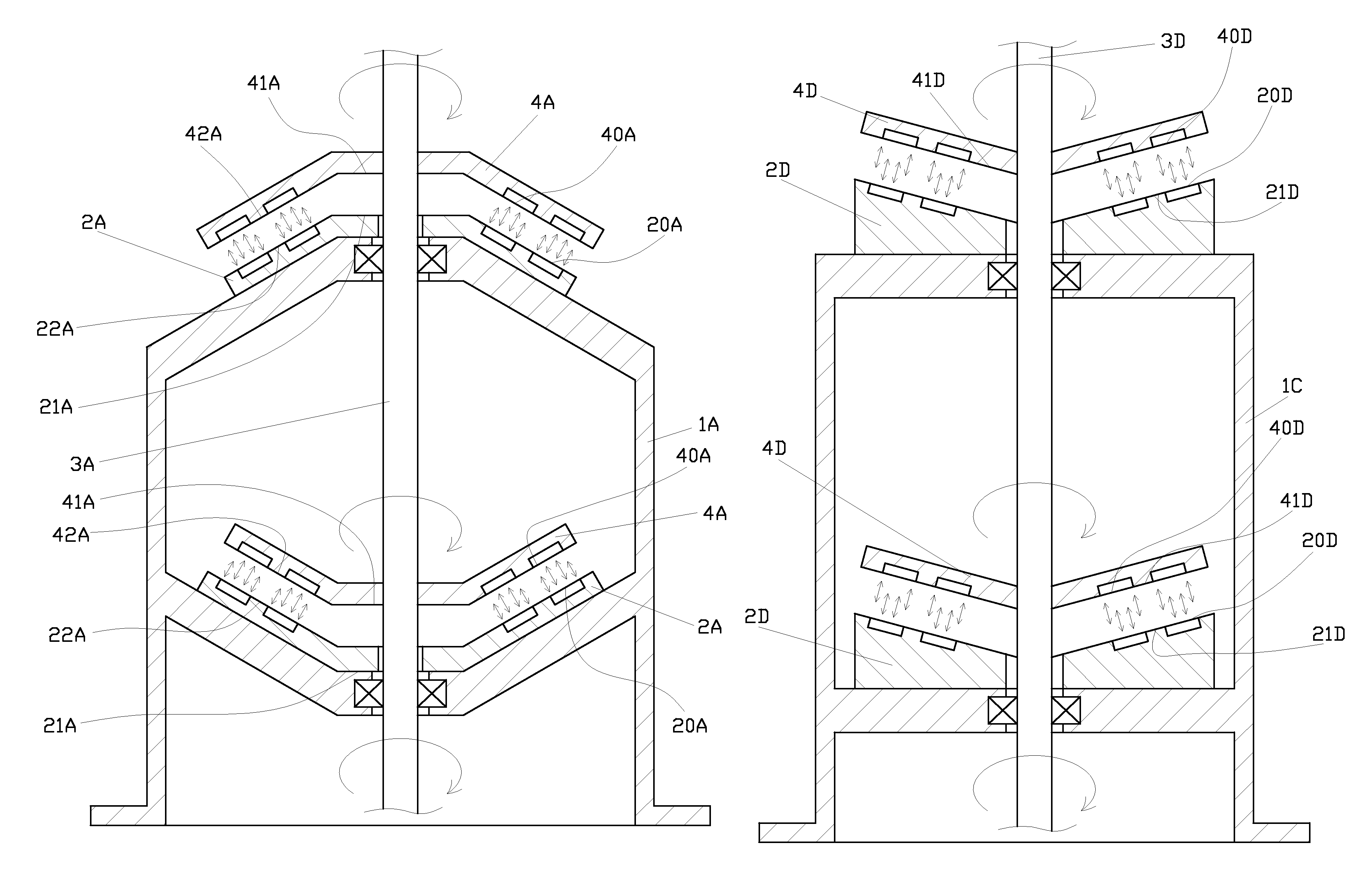 Magnetic levitation weight reduction structure for a vertical wind turbine generator