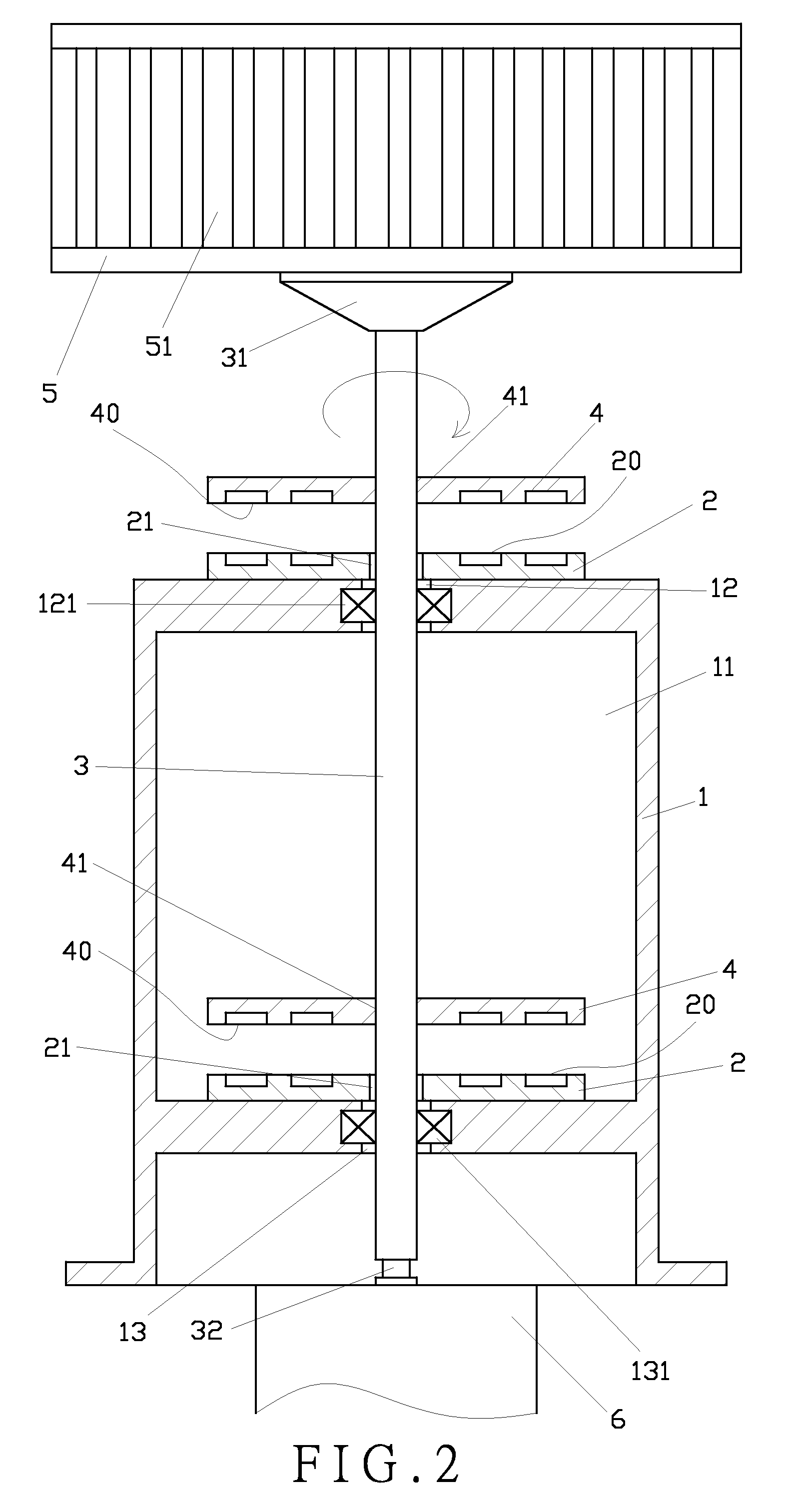 Magnetic levitation weight reduction structure for a vertical wind turbine generator