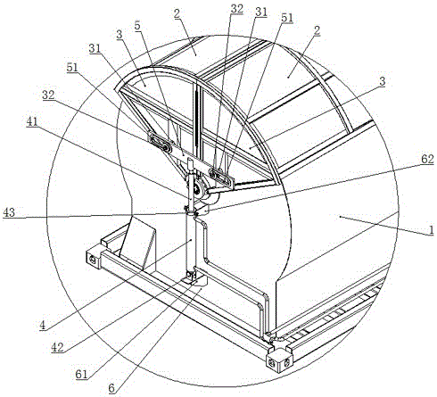 Cylindrical conveying box door opening and closing device
