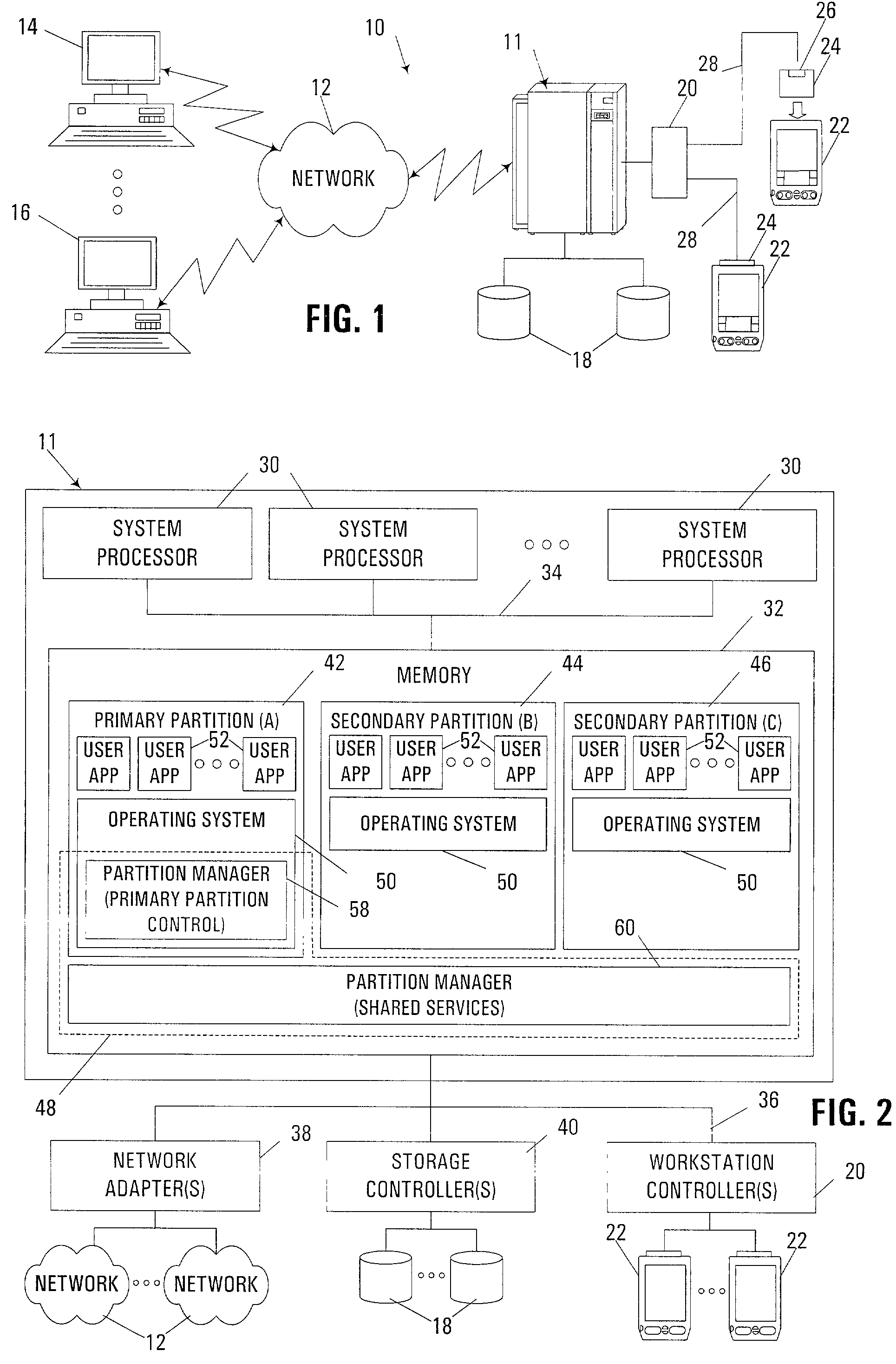Handheld computer console emulation module and method of managing a logically-partitioned multi-user computer with same