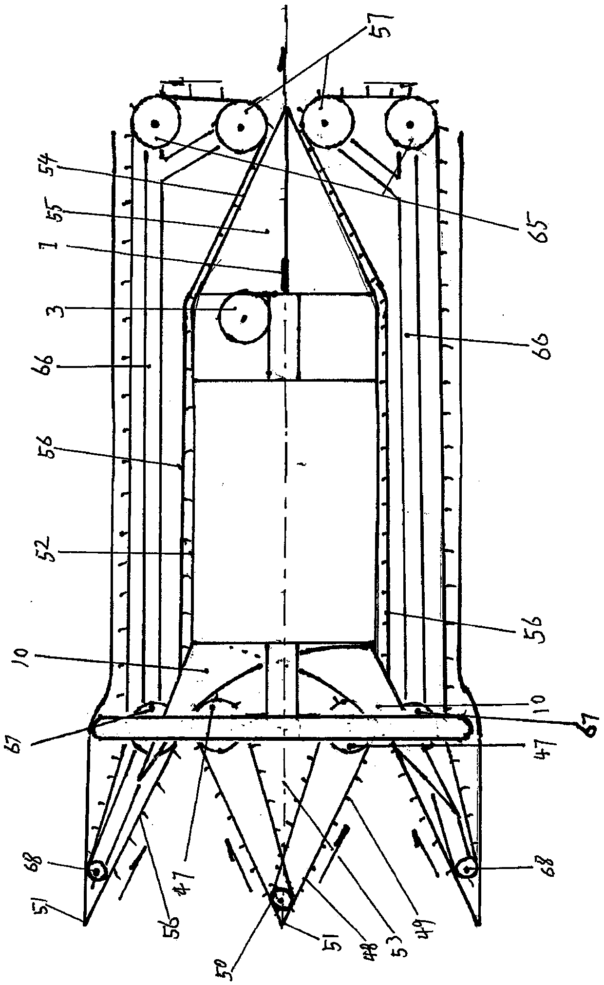 Combined grain harvester for threshing before cutting