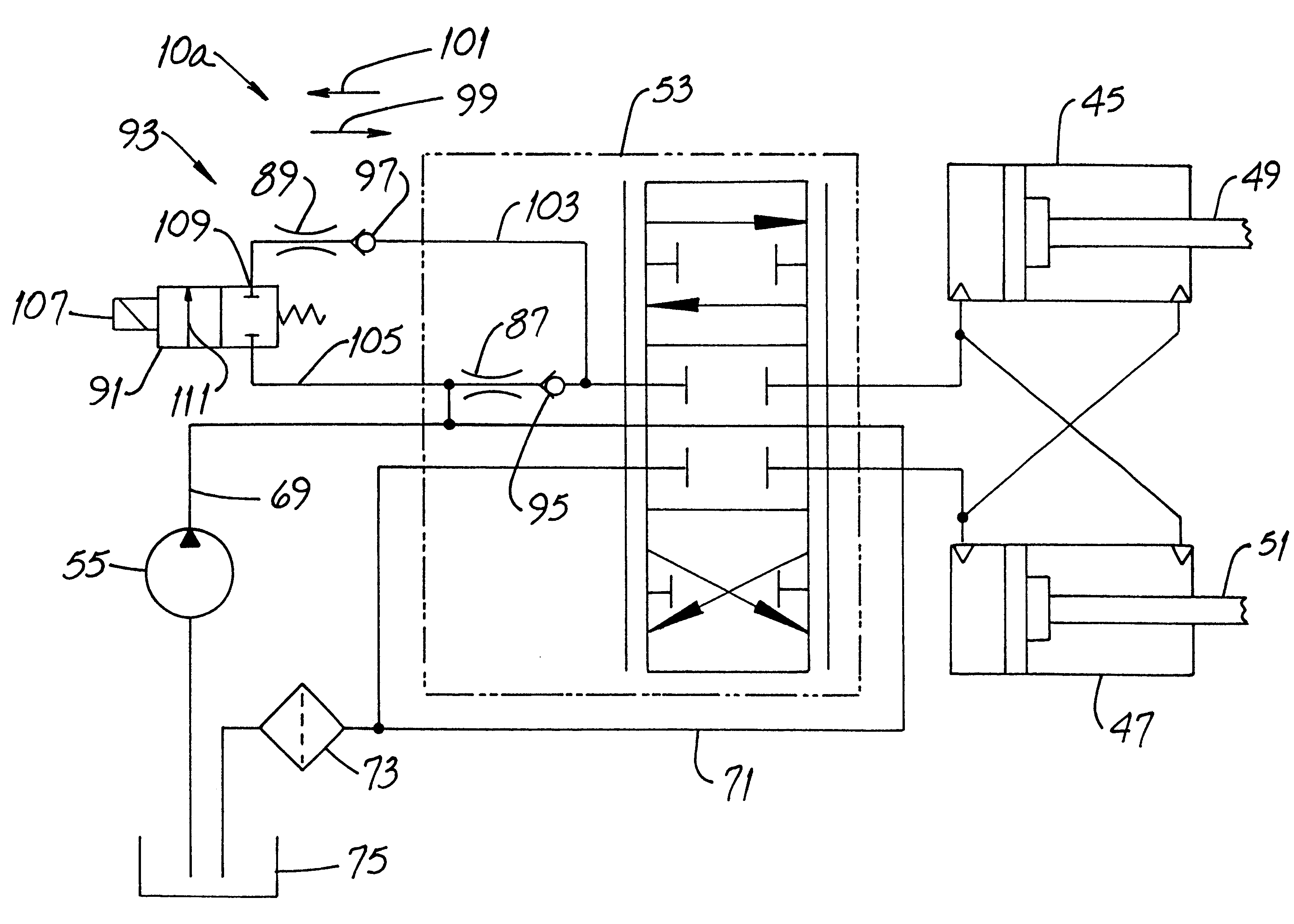 Hydraulic circuit providing plural swing rates in an earthworking construction machine