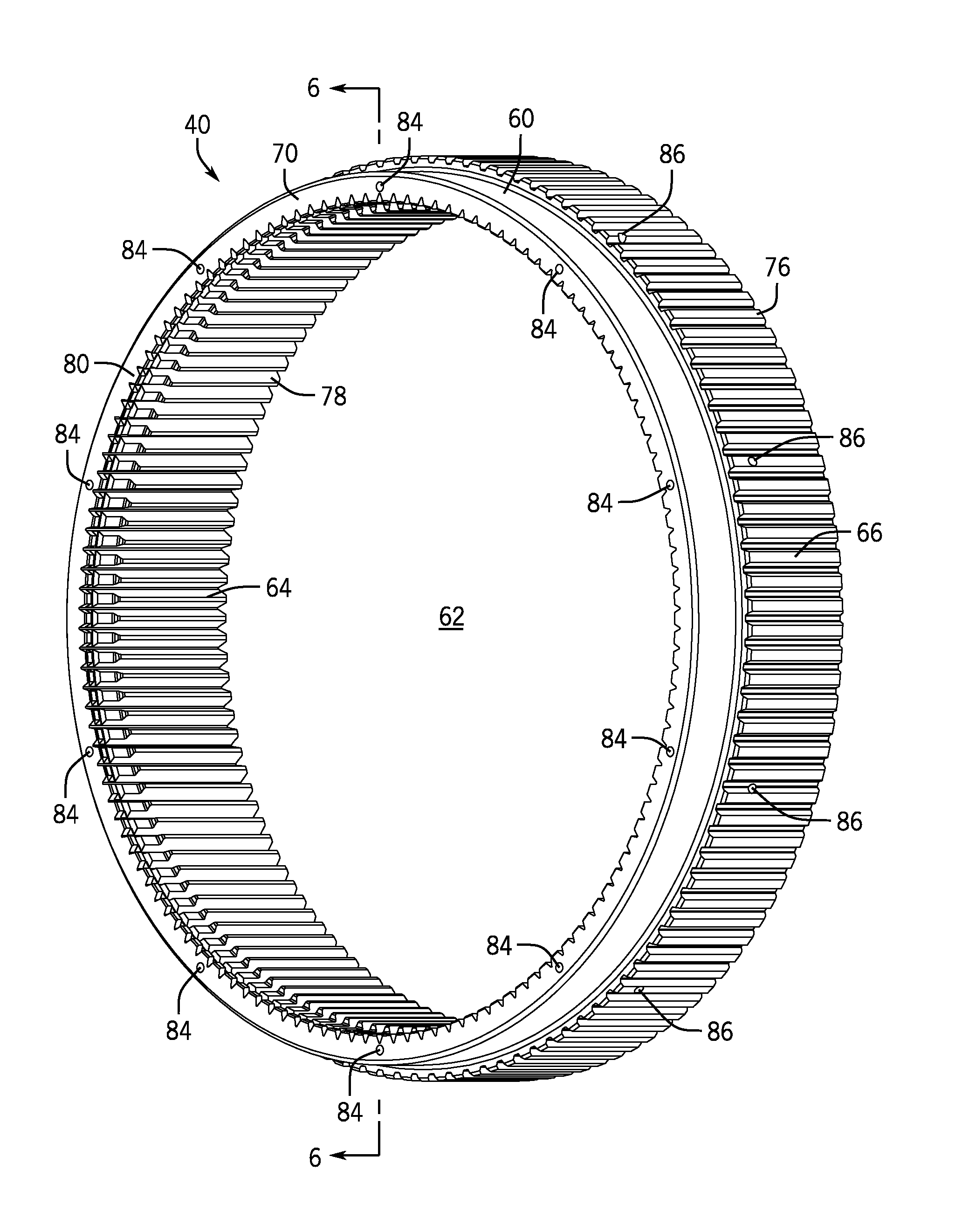 Cooling ring gear