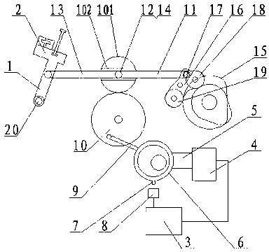 Numerical control rotating cam control fulcrum chute fuzzing mechanism