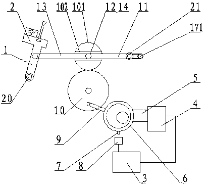 Numerical control rotating cam control fulcrum chute fuzzing mechanism