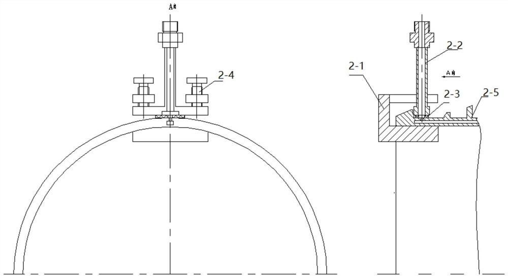 A circular curved surface flow calibration tool