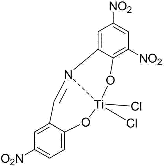Titanium complex containing polynitro-substituent phenoxyimine ligand, preparation method and use