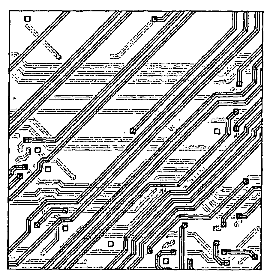 Layouts with routes with different widths in different directions on the same layer, and method and apparatus for generating such layouts