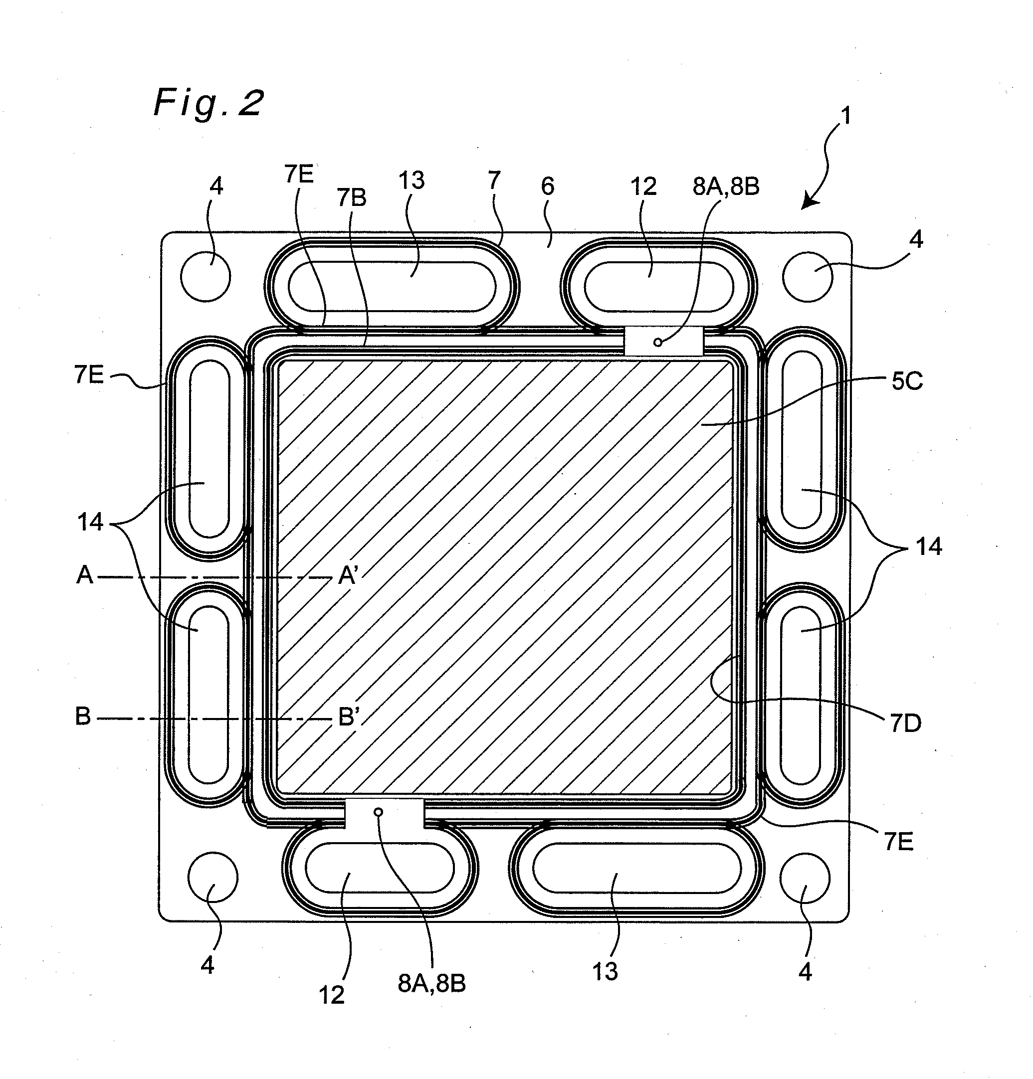 Electrode-membrane-frame assembly for fuel cell, polyelectrolyte fuel cell and manufacturing method therefor