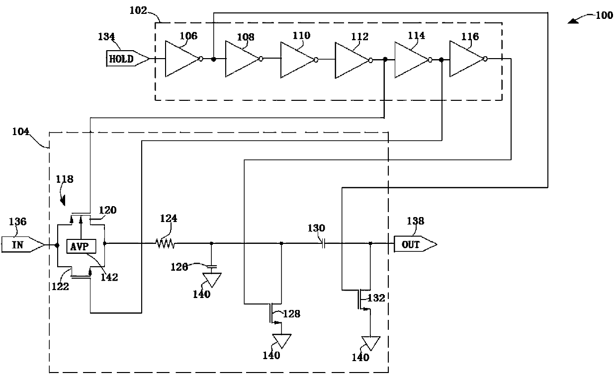 Circuit for removing harmonic distortion in sampling and retaining circuit