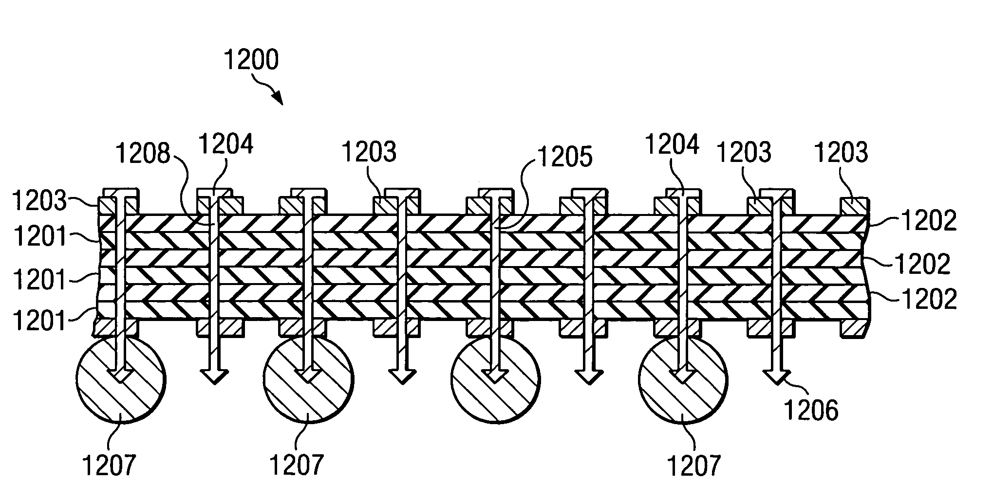 Semiconductor package having a grid array of pin-attached balls