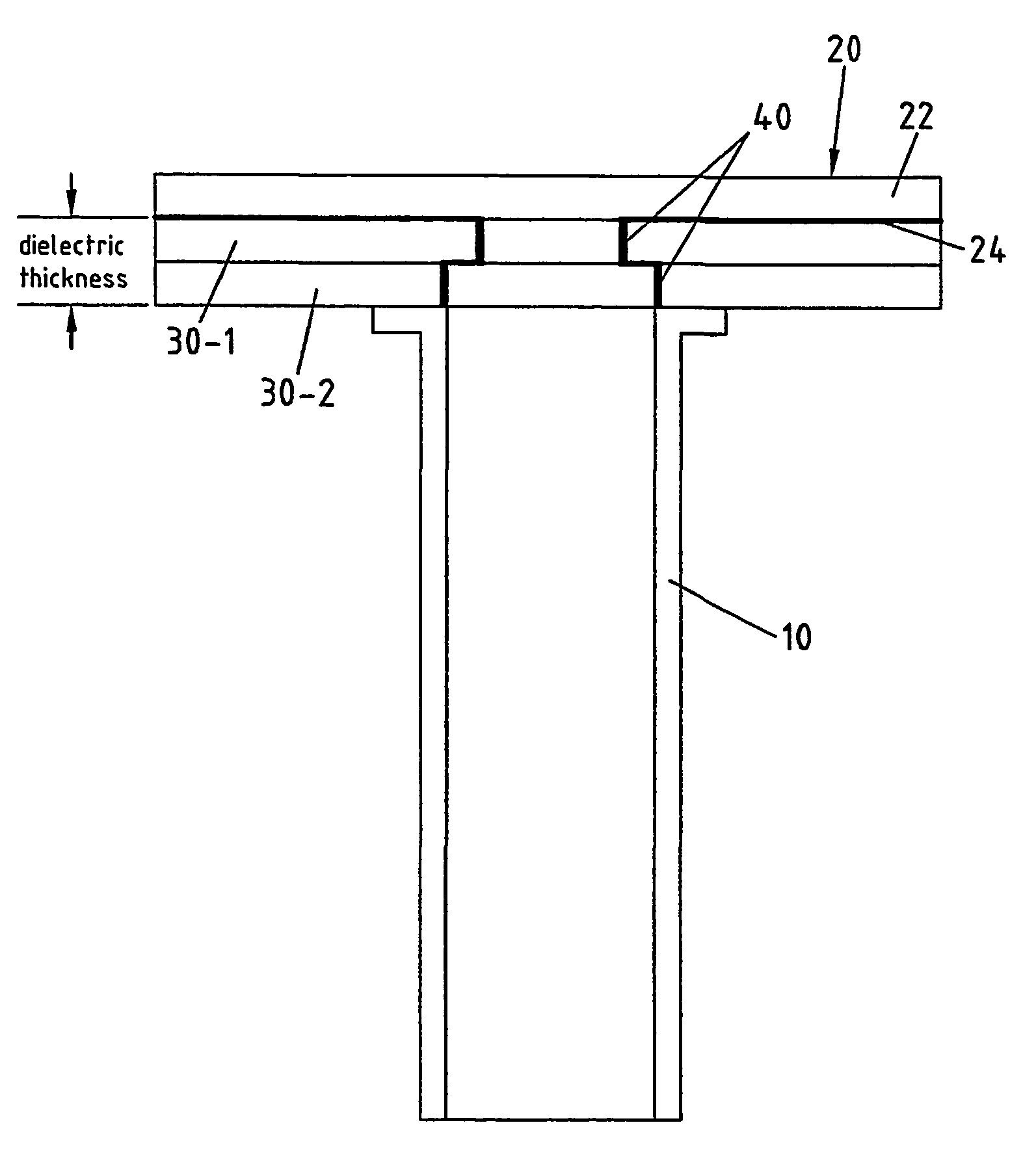 Waveguide to stripline transition with via forming an impedance matching fence
