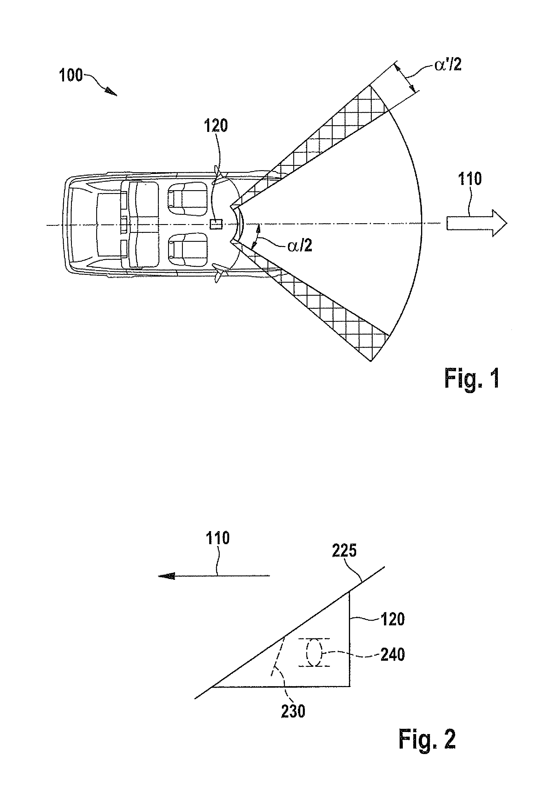 Device and method for directing radiation in the direction of an optical element of an image sensing device of a vehicle