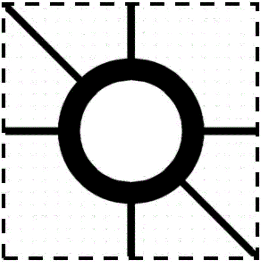 Large absolute bandgap square lattice photonic crystal based on three-link column and ring column