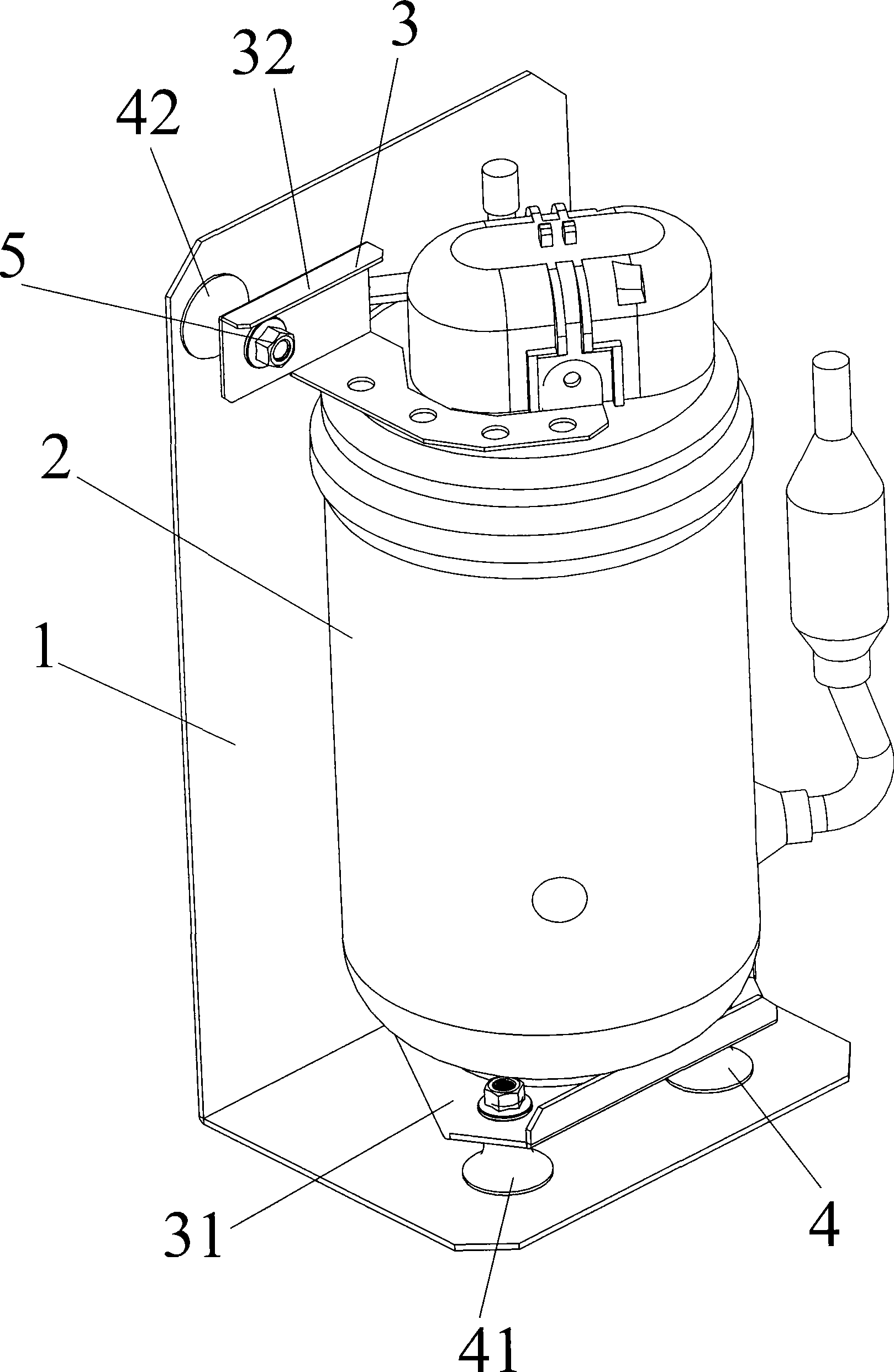 Shock absorber of air-conditioned compressor