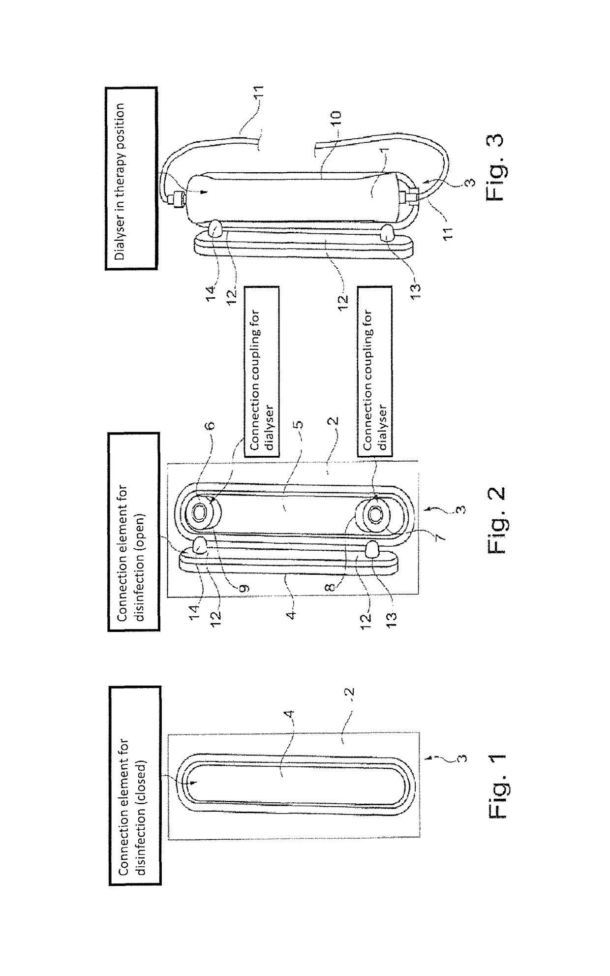 Dialysis machine with an integrated dialyzer coupling