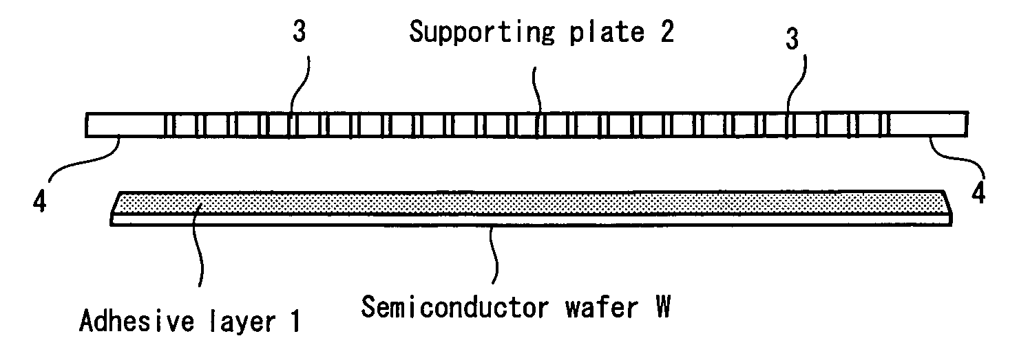 Substrate supporting plate and stripping method for supporting plate
