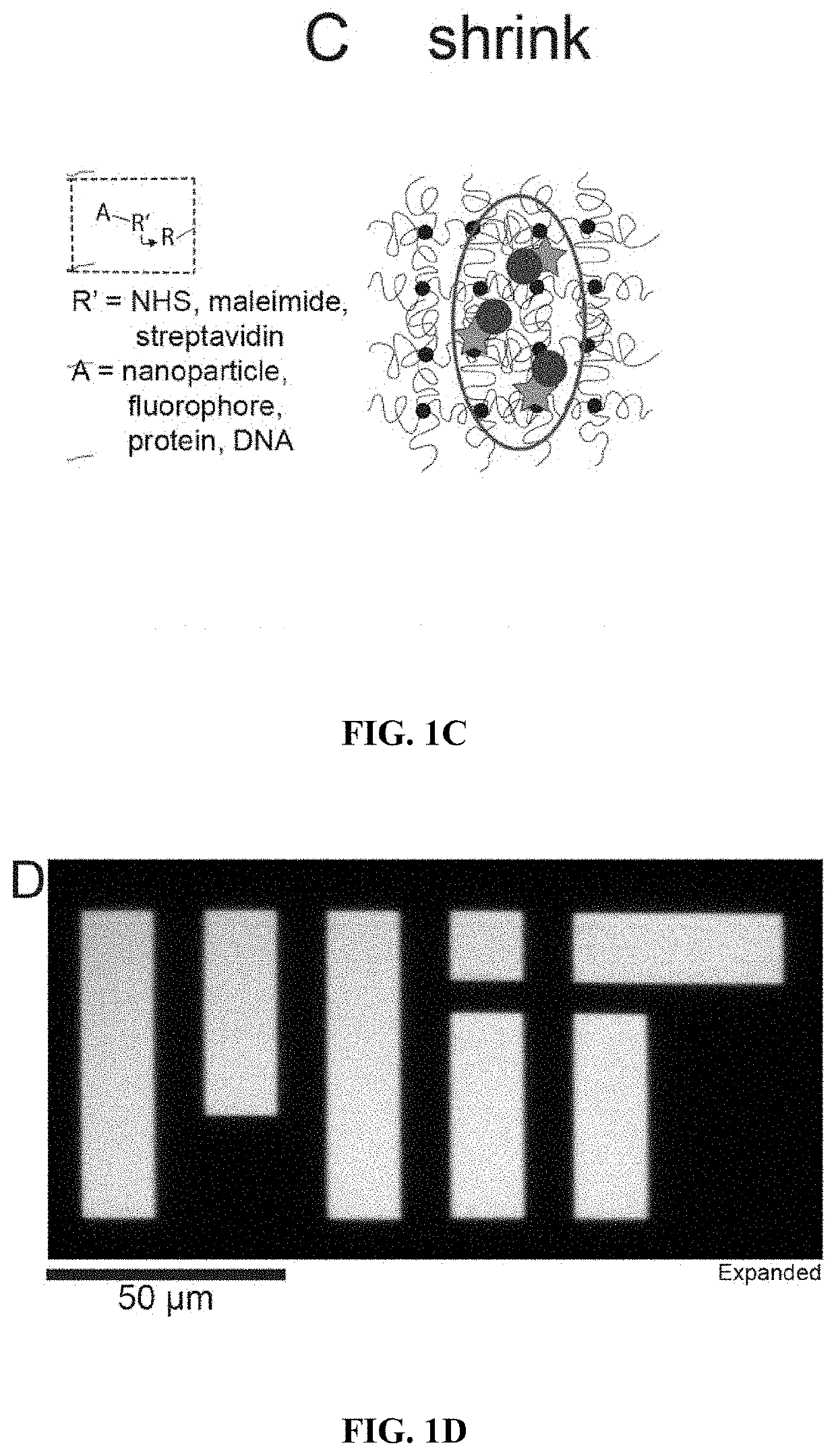 Three-dimensional nanofabrication by patterning of hydrogels