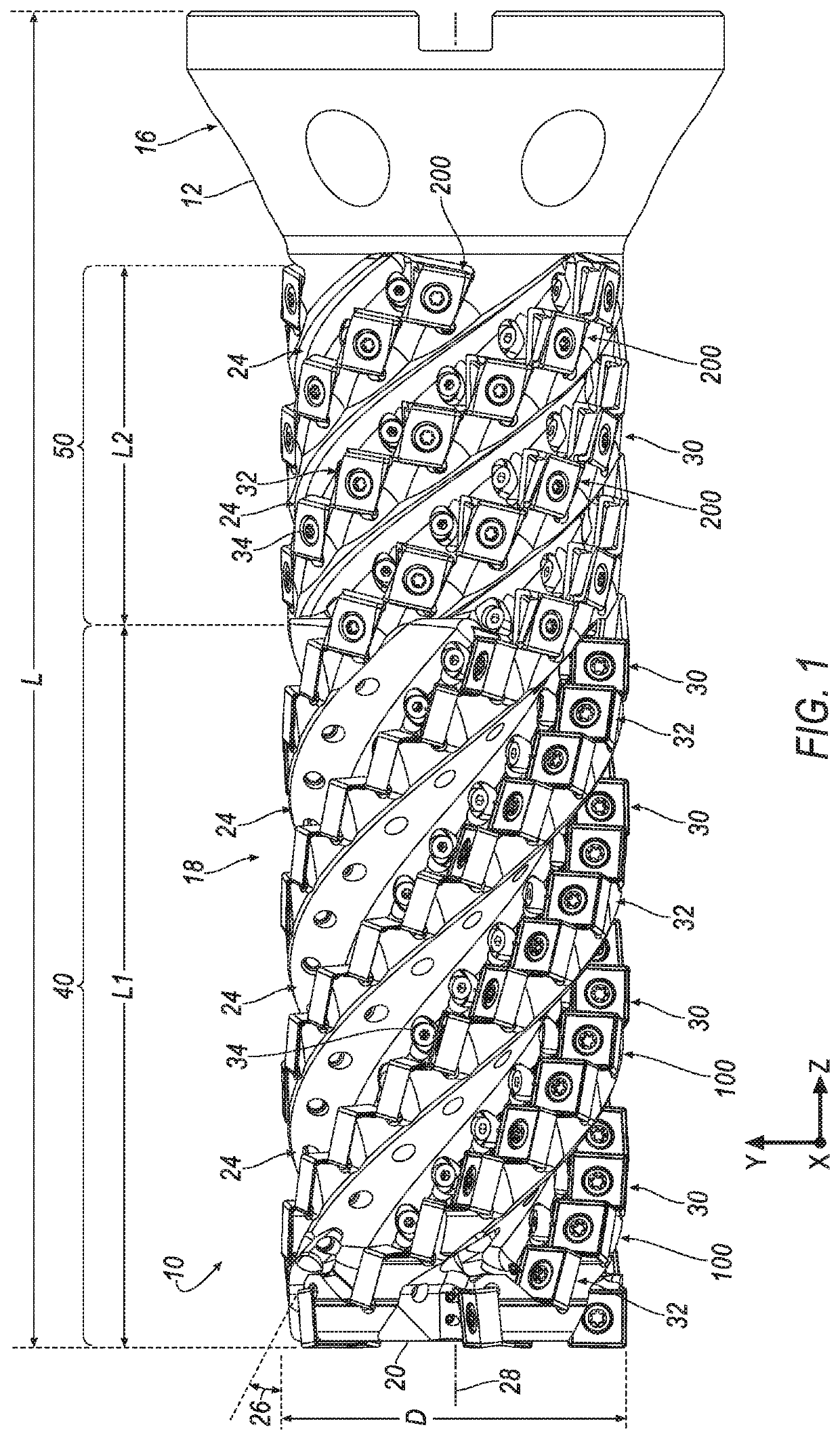 Rotary cutting tool with hybrid cutting insert design