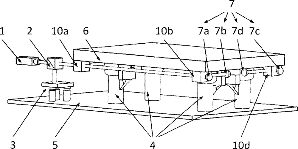 Air spring vibration isolation platform based on floatation zero position reference and laser auto-collimation measurement