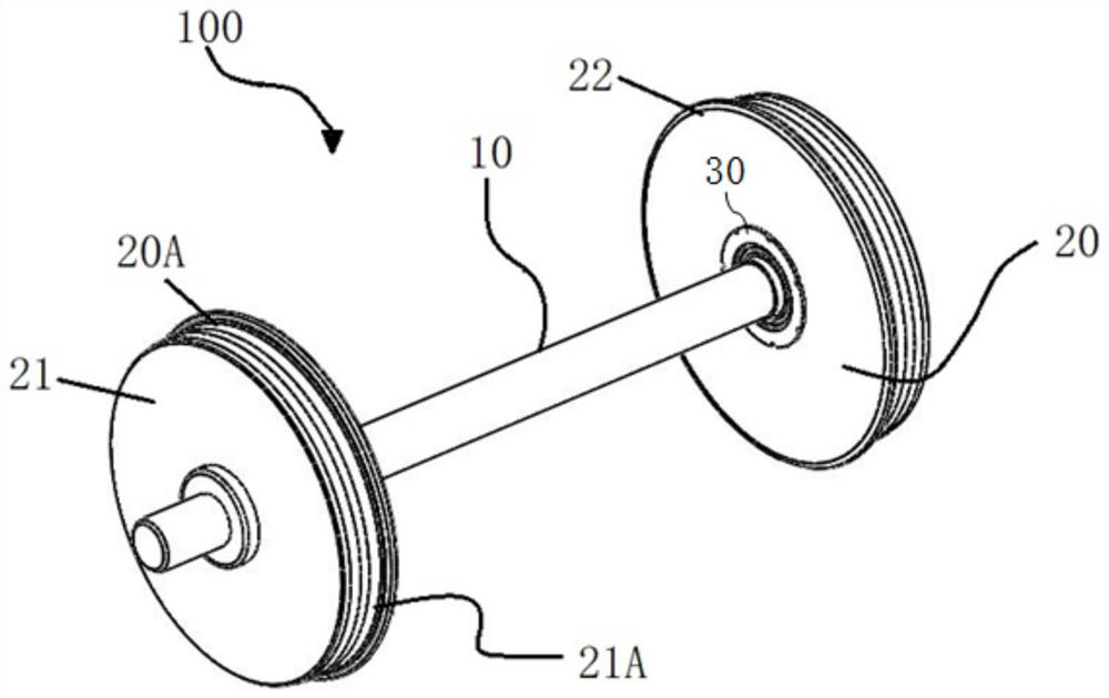Low-abrasion wheel set and rail vehicle applied to multi-small-radius curve rail