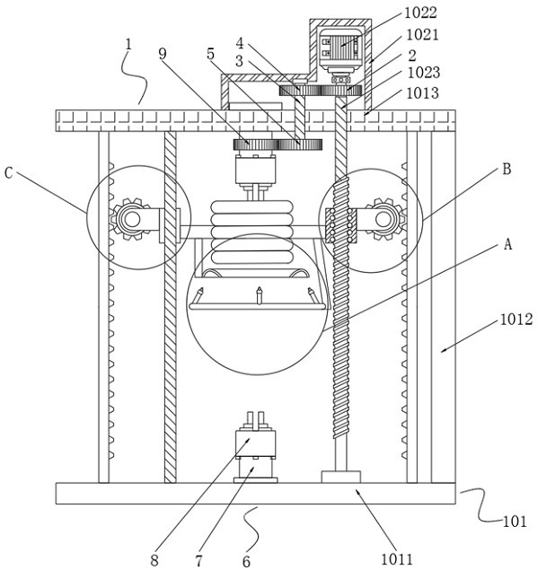 A vertical three-dimensional numerical control quenching machine tool