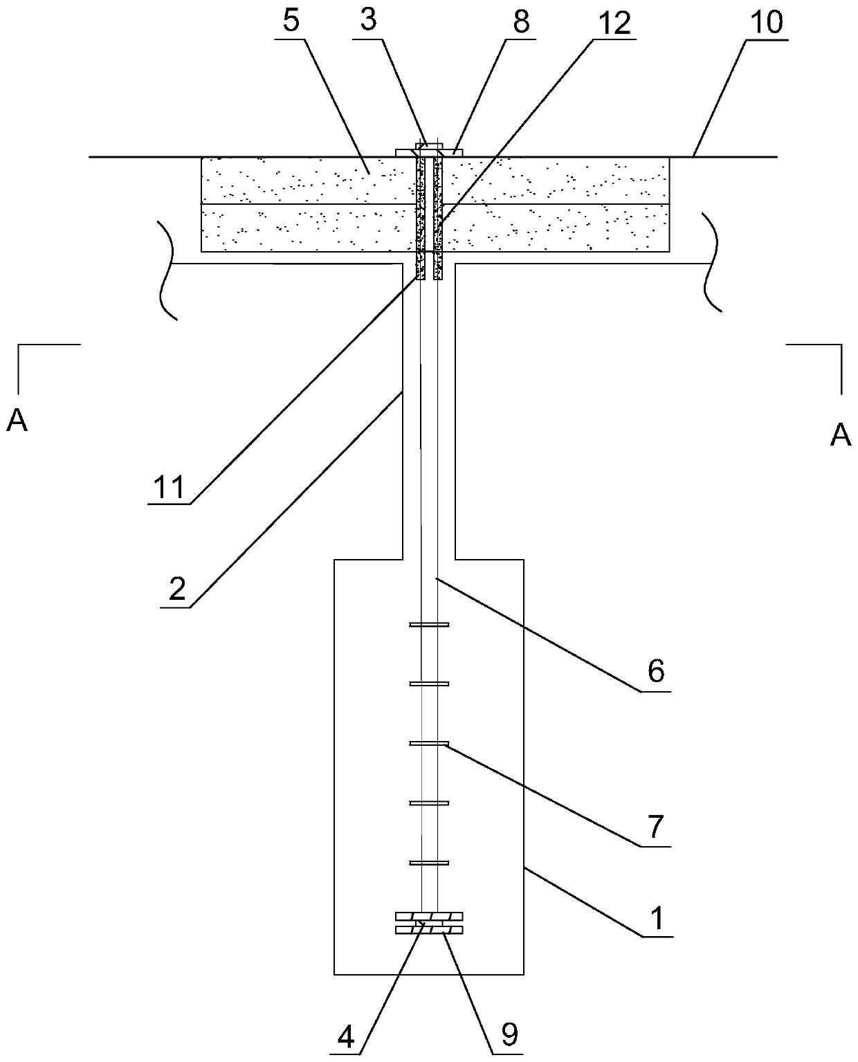 High-pressure rotary spraying anchor cable structure for building anti-floating and construction method thereof