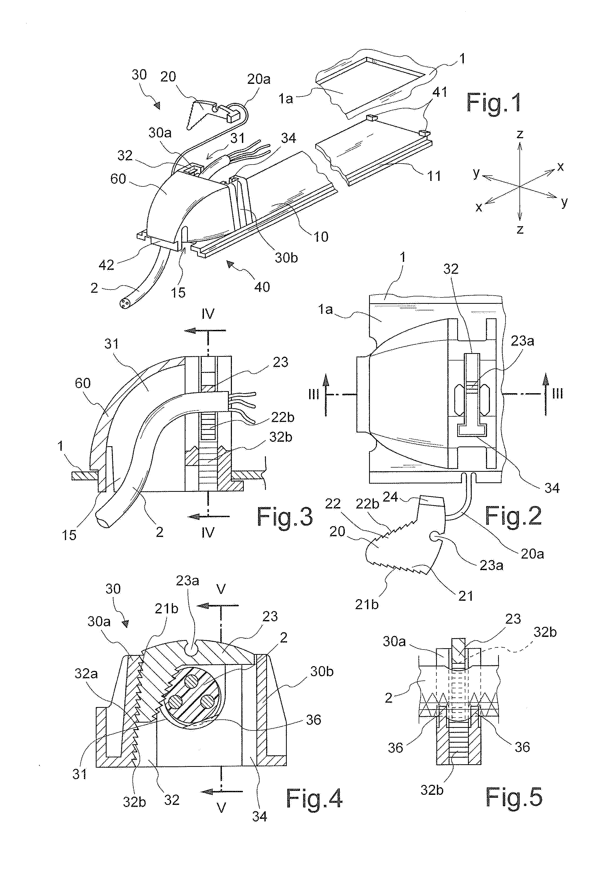 Combined Cable Guiding/Clamping Device