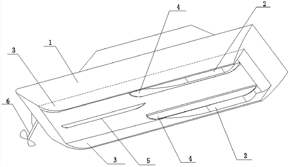 H-shaped drag reduction ship and working principle